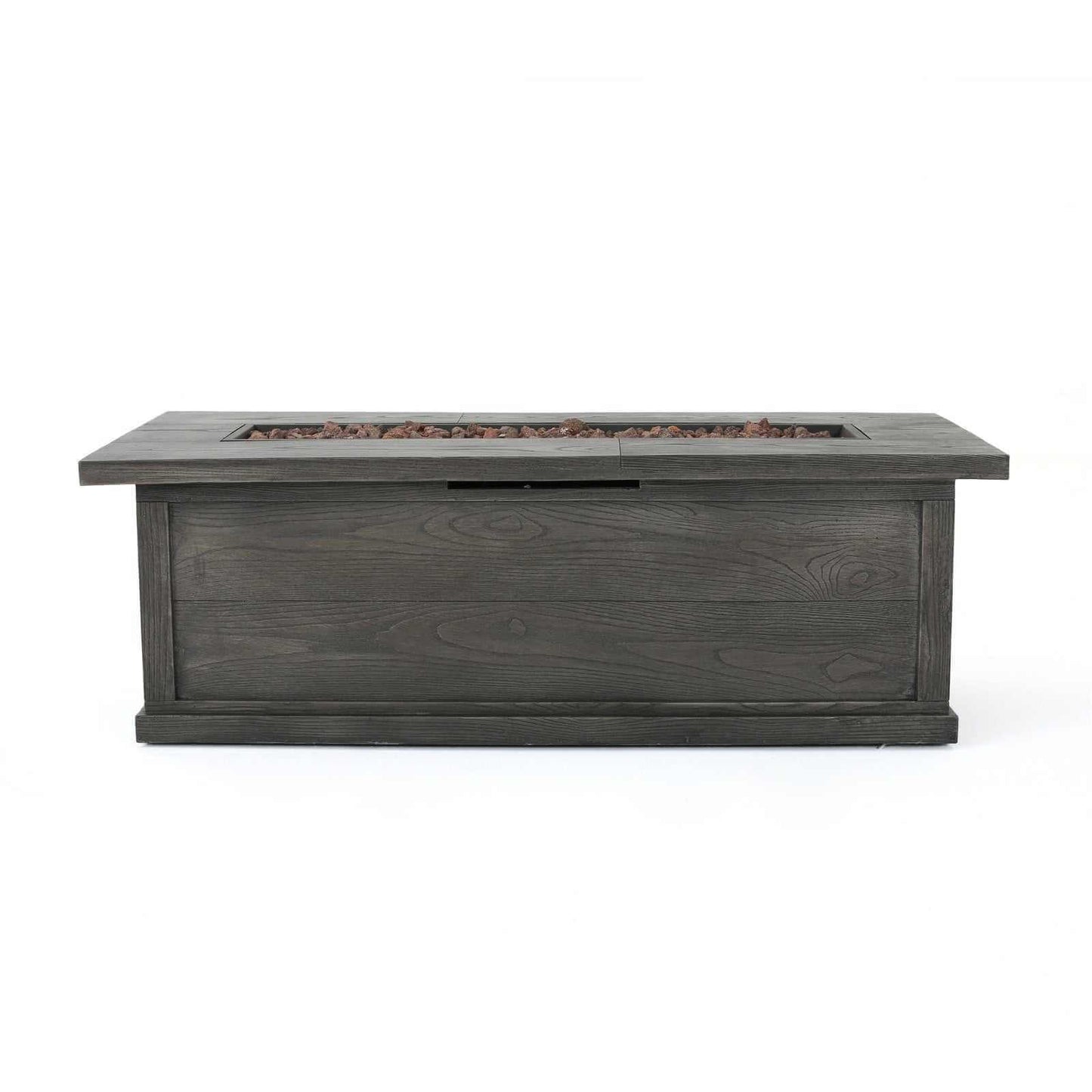 Haven 56" Rectangular Outdoor Fire Table | Wood-Look Finish, 50,000 BTU