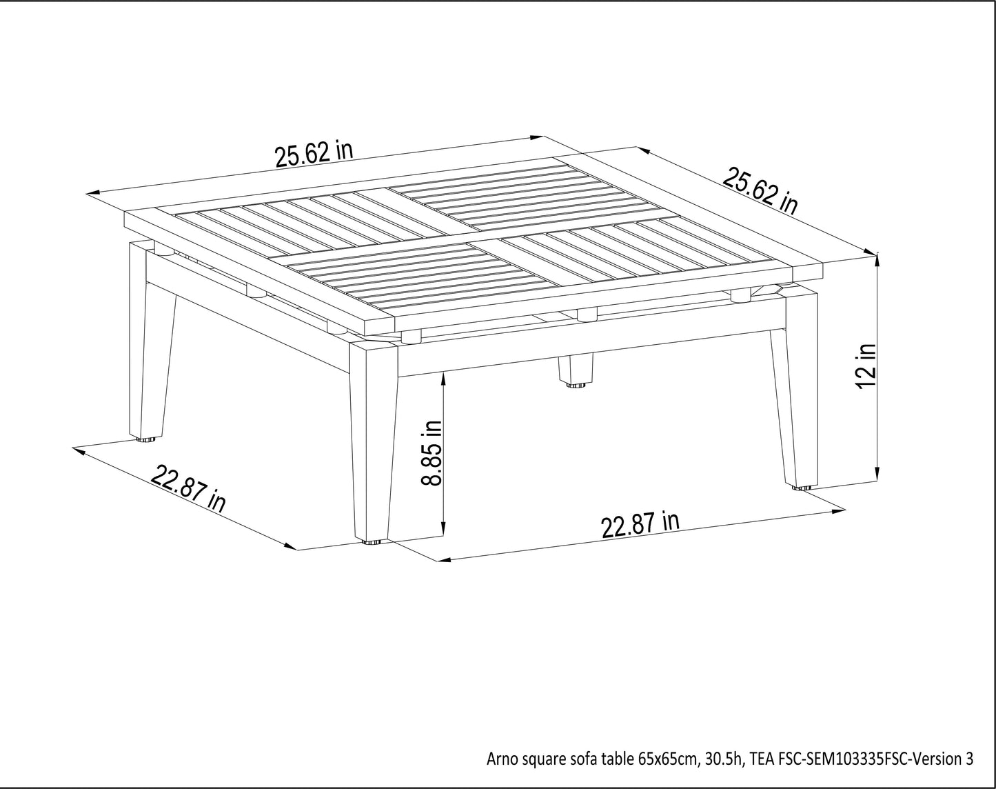 Arno Teak Outdoor Lounge Set | 3-Piece Patio Collection