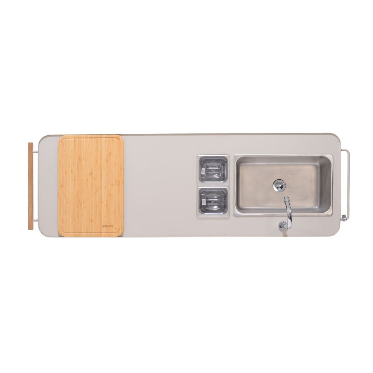 Portals Light Teak Outdoor Kitchen with Sink & Prep Station