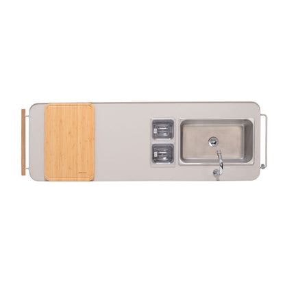 Portals Light Teak Outdoor Kitchen with Sink & Prep Station