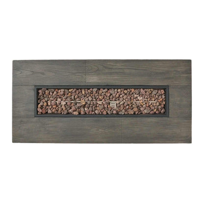 Haven 56" Rectangular Outdoor Fire Table | Wood-Look Finish, 50,000 BTU