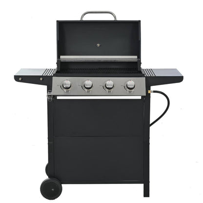 4 Burners Portable Propane Grill Barbecue Grill Stainless Steel Gas Grill in Black