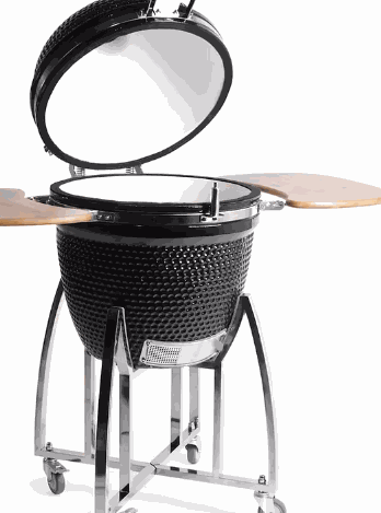 KoKoMo 21" Ceramic Kamado Charcoal Grill with Cart & Side Shelves