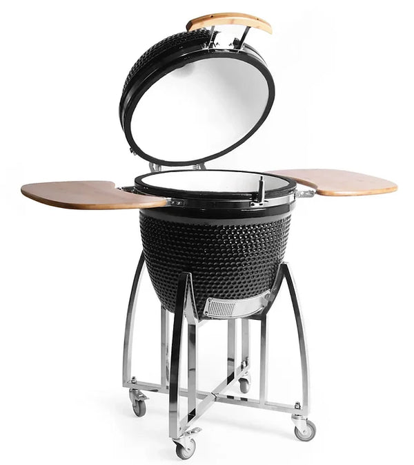 KoKoMo 21" Ceramic Kamado Charcoal Grill with Cart & Side Shelves