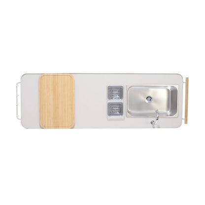 Portals Light Teak Outdoor Kitchen with Sink & Prep Station