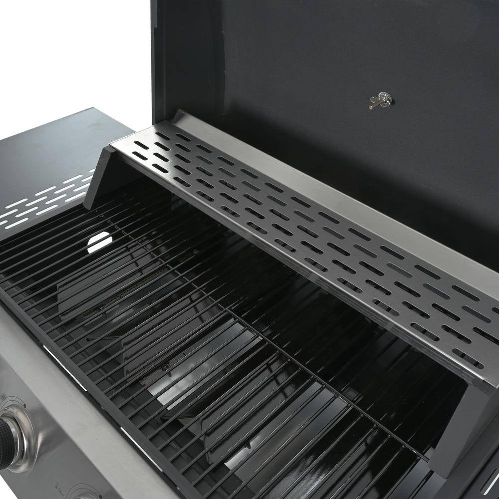 4 Burners Portable Propane Grill Barbecue Grill Stainless Steel Gas Grill in Black