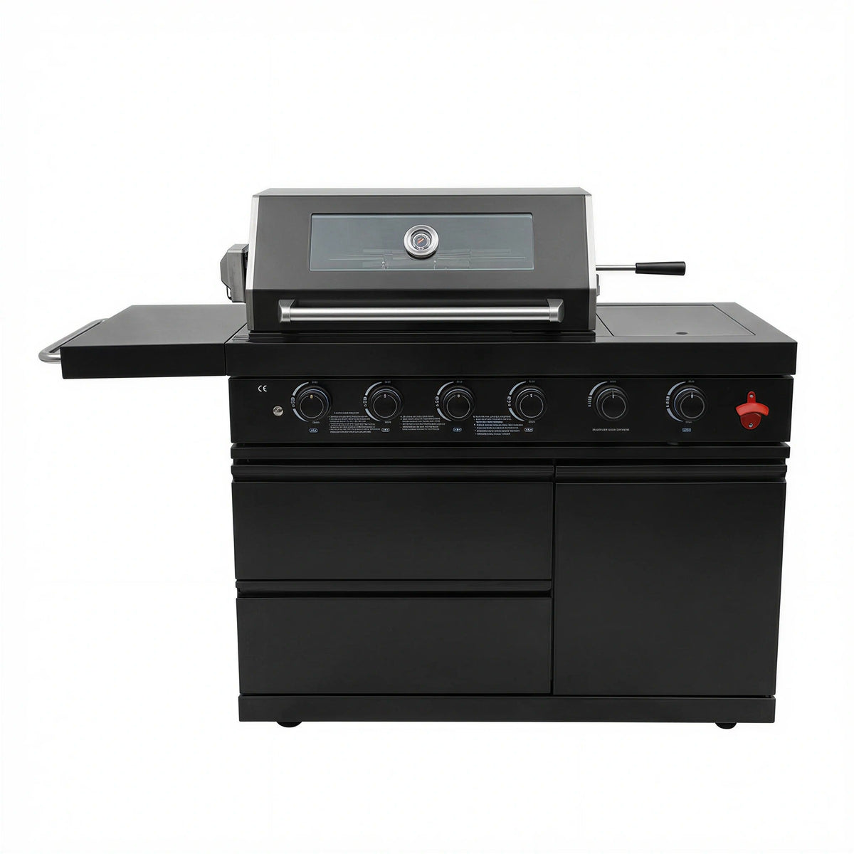 46" Deluxe Stainless Steel Freestanding Gas Grill with Granite Countertop & Rotisserie