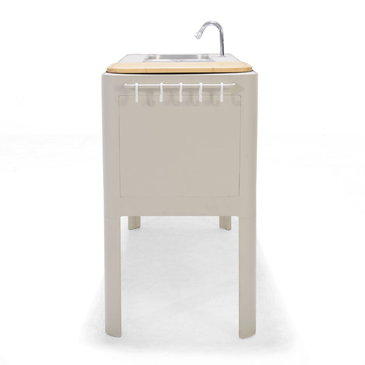 Portals Light Teak Outdoor Kitchen with Sink & Prep Station