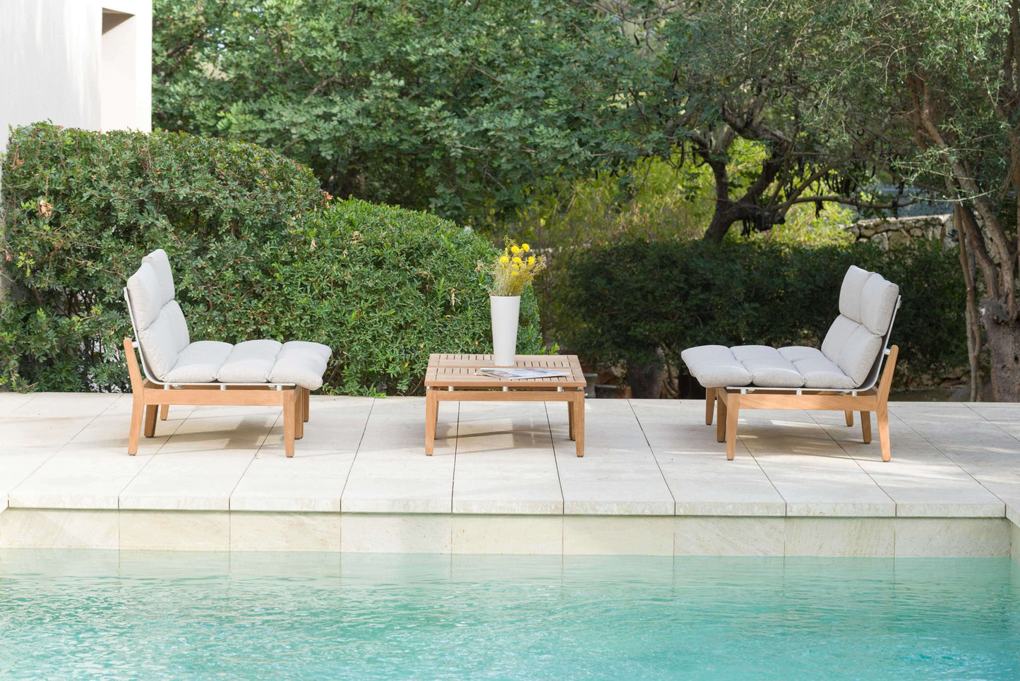Arno Teak Outdoor Lounge Set | 3-Piece Patio Collection