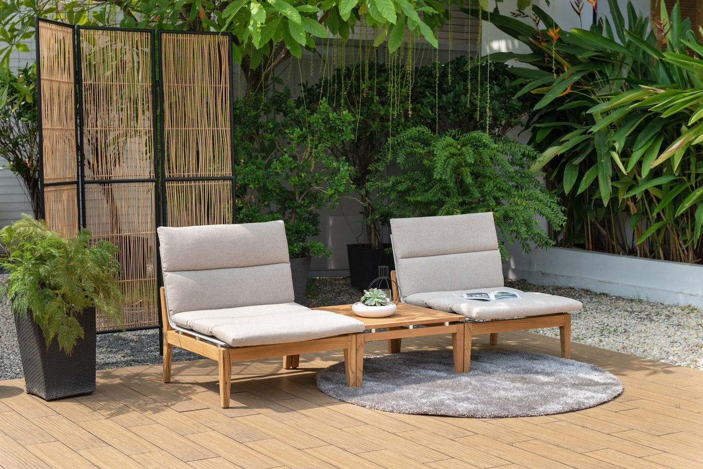 Arno Teak Outdoor Lounge Set | 3-Piece Patio Collection