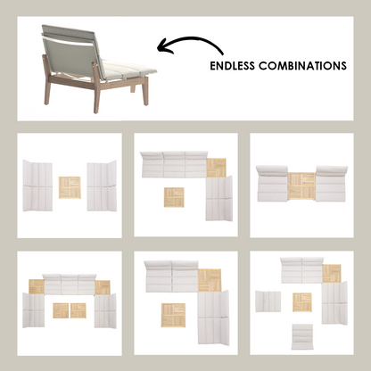 Arno Teak Outdoor Lounge Set | 3-Piece Patio Collection