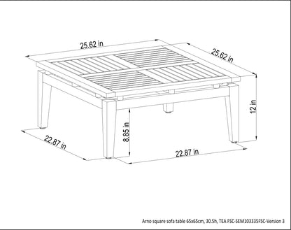 Arno Teak Outdoor Lounge Set | 3-Piece Patio Collection