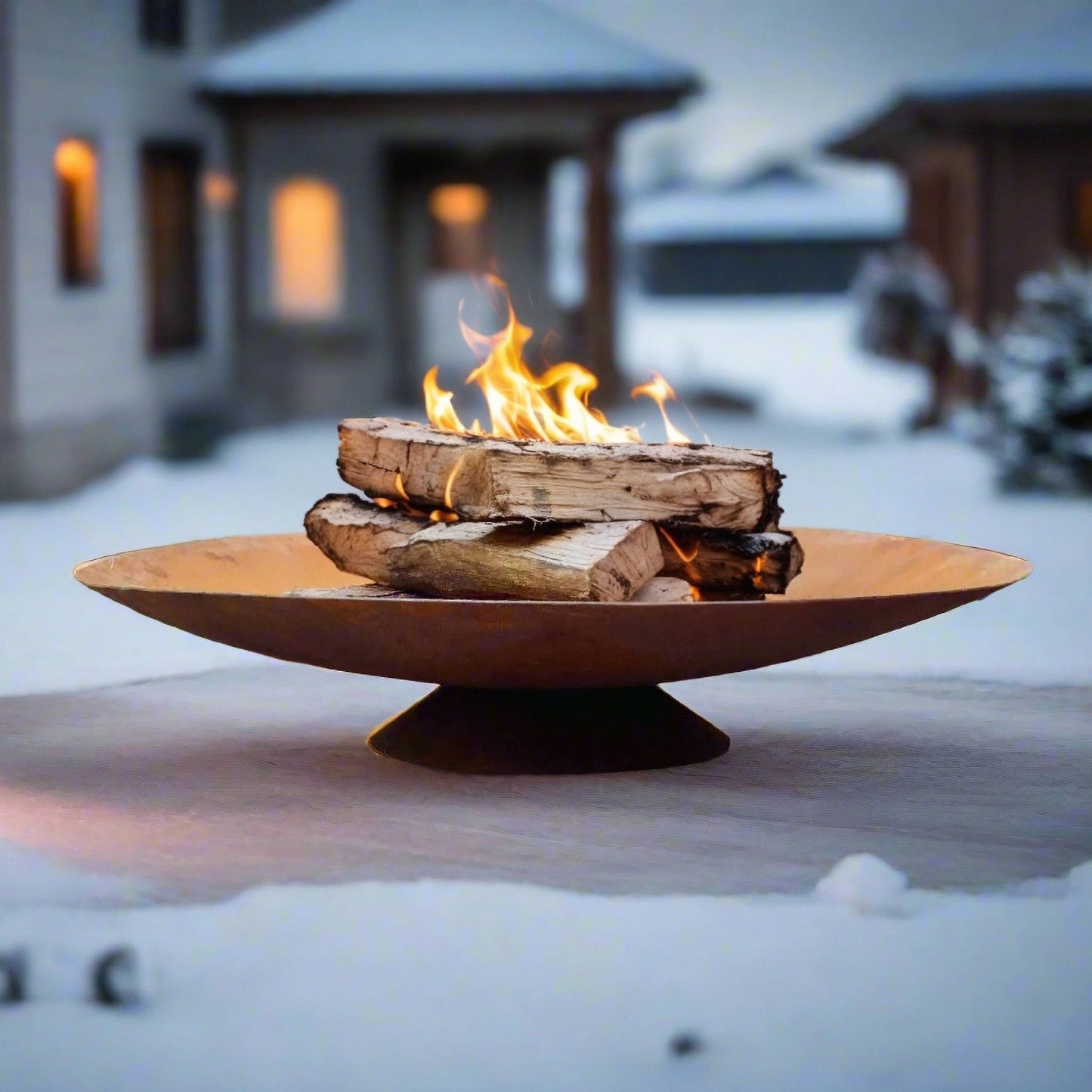 Siena Corten Steel Sculptural Fire Bowl