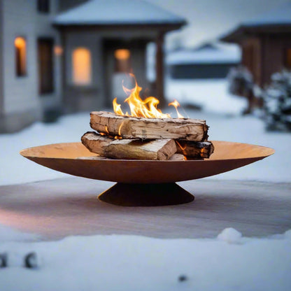 Siena Corten Steel Sculptural Fire Bowl