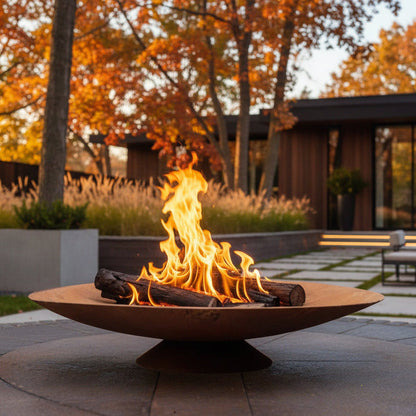 Siena Corten Steel Sculptural Fire Bowl