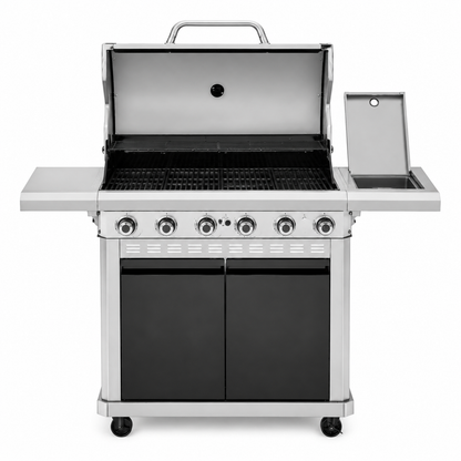 Propane Gas Grill and Griddle Combo with 6 Burners and Side Burne