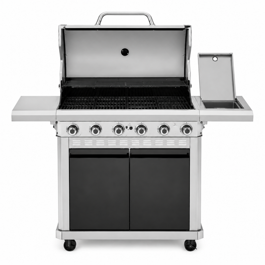 Propane Gas Grill and Griddle Combo with 6 Burners and Side Burne