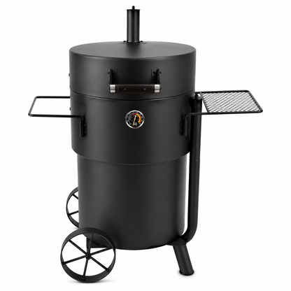 Heavy-Duty Charcoal Drum Smoker Grill with Large Cooking Capacity and Precision Temperature Control