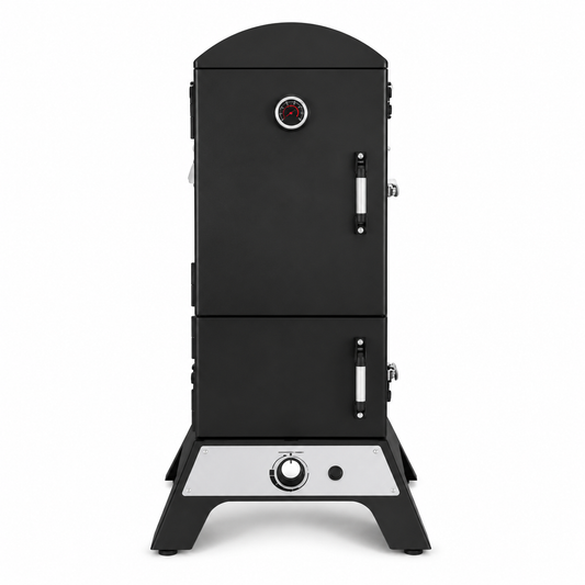 Vertical Propane Cabinet Smoker with Stainless Steel Racks and Precision Temperature Control