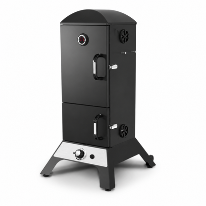 Vertical Propane Cabinet Smoker with Stainless Steel Racks and Precision Temperature Control