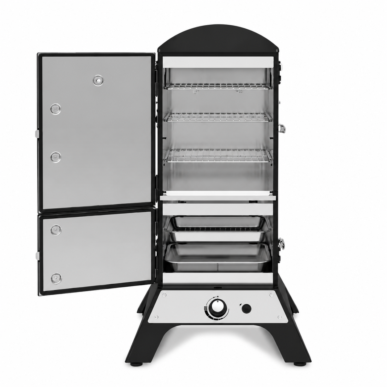 Vertical Propane Cabinet Smoker with Stainless Steel Racks and Precision Temperature Control