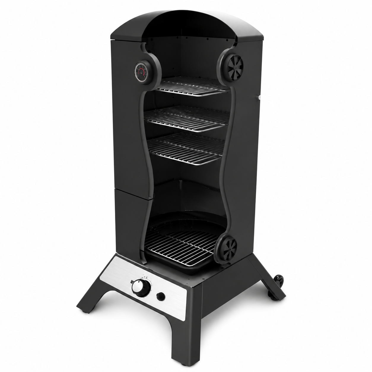 Vertical Propane Cabinet Smoker with Stainless Steel Racks and Precision Temperature Control