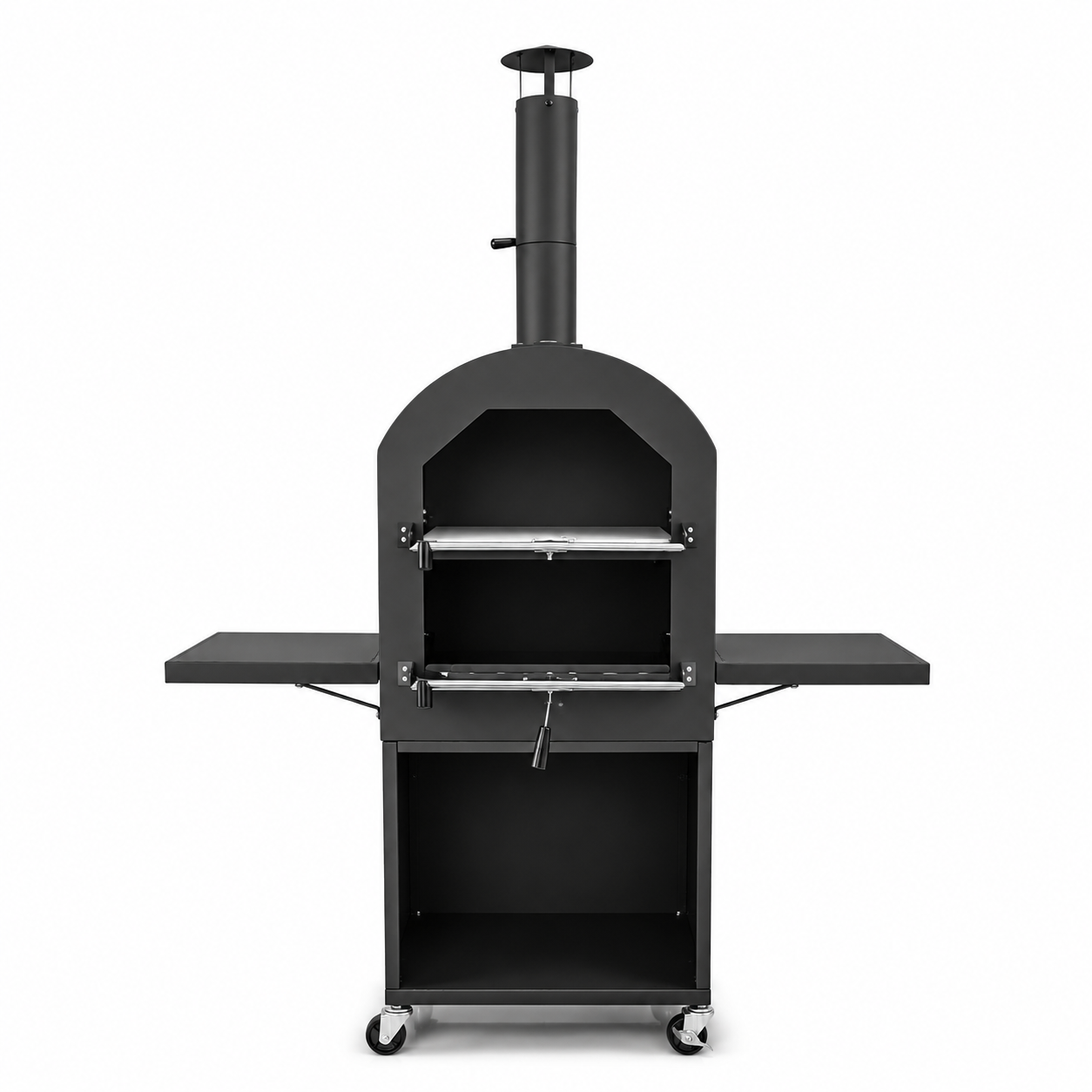 Outdoor Wood Fired Pizza Oven with Cooking Grills, Pizza Stone, and Temperature Control