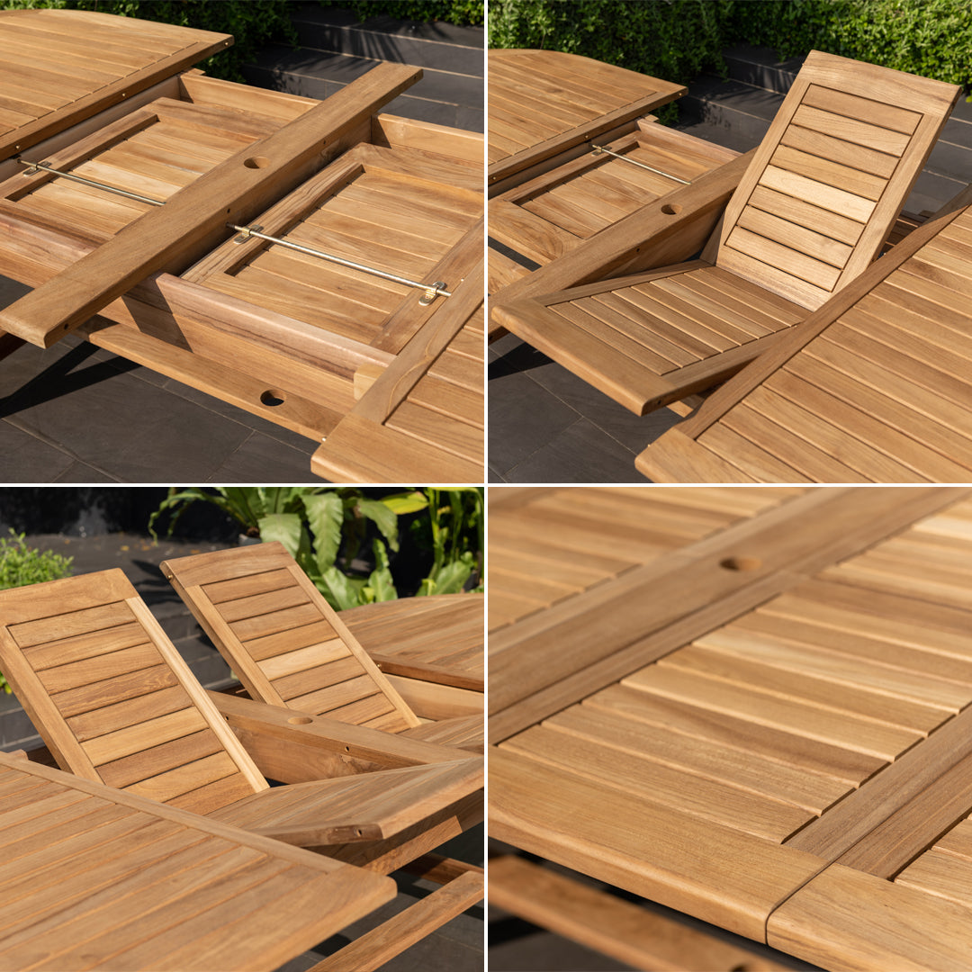 Julien FSC-Certified Teak Extendable Outdoor Dining Set