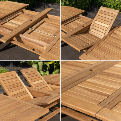 Julien FSC-Certified Teak Extendable Outdoor Dining Set