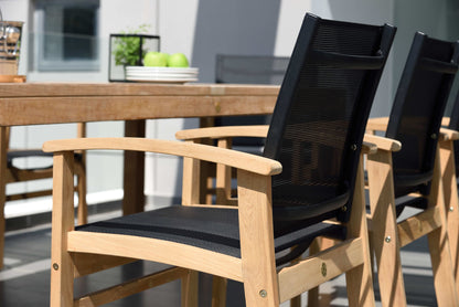 Rinjani Teak Outdoor Dining Set with Fortuna Armchairs