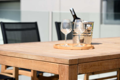 Rinjani Teak Outdoor Dining Set with Fortuna Armchairs