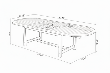 Julien FSC-Certified Teak Extendable Outdoor Dining Set