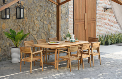 Julien FSC-Certified Teak Extendable Outdoor Dining Set