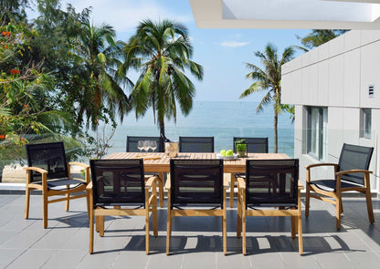 Rinjani Teak Outdoor Dining Set with Fortuna Armchairs