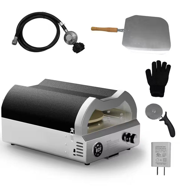 12-Inch Propane Outdoor Pizza Oven with Rotating Pizza Stone