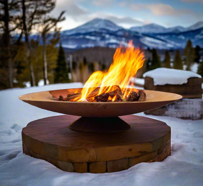 Siena Corten Steel Sculptural Fire Bowl