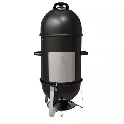 18 In. Vertical Smoker Heavy-Duty Charcoal Smoker in Black with 1 Access Door