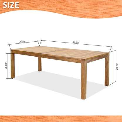 Rinjani Teak Outdoor Dining Set with Fortuna Armchairs