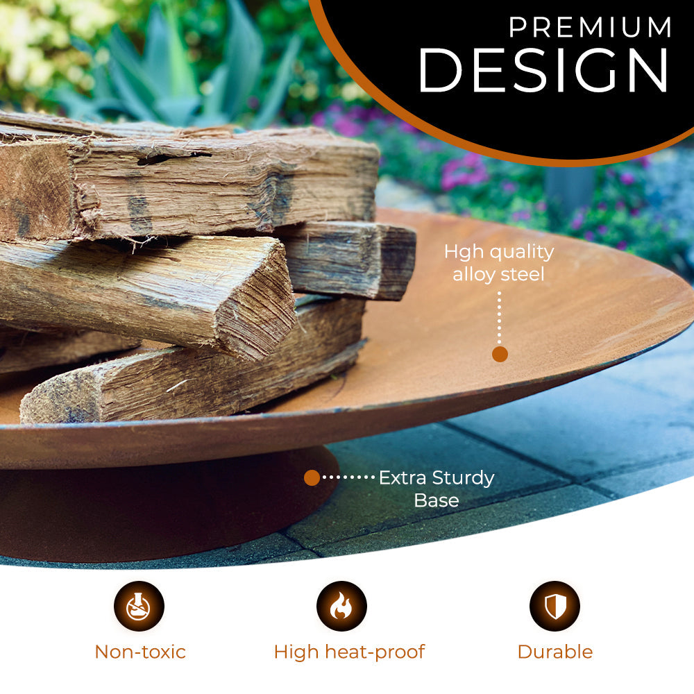 Siena Corten Steel Sculptural Fire Bowl