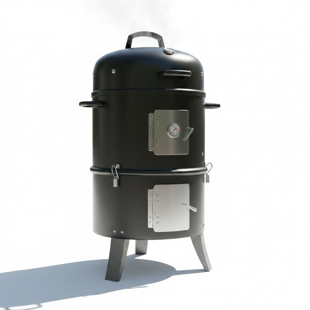 Vertical Smoker with Thermometer – 16 Inch Heavy Duty Charcoal Smoker – Multipurpose Charcoal BBQ Grill Smoker for Outdoor, Camping – Easy Assembly, 2 Access Doors Grill with Smoker