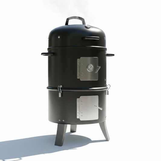 Vertical Smoker with Thermometer – 16 Inch Heavy Duty Charcoal Smoker – Multipurpose Charcoal BBQ Grill Smoker for Outdoor, Camping – Easy Assembly, 2 Access Doors Grill with Smoker